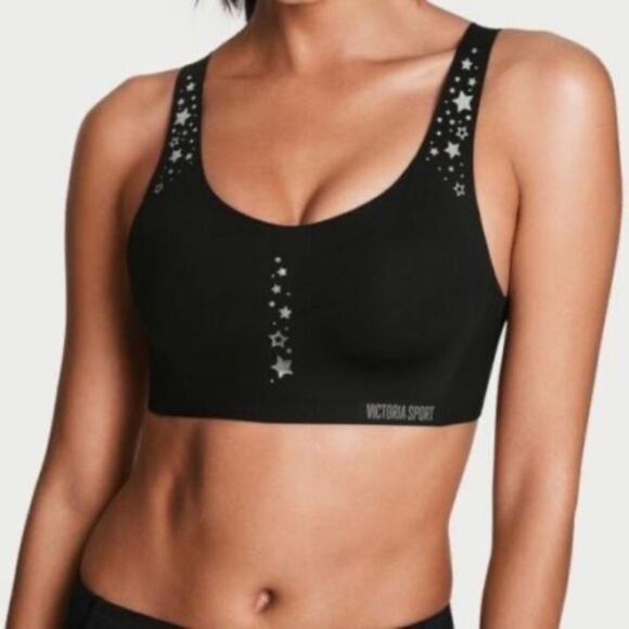 Victoria's Secret Other - VICTORIA’S SECRET Sport Angel Max Metallic Black & Silver Stars Support ~ 32C